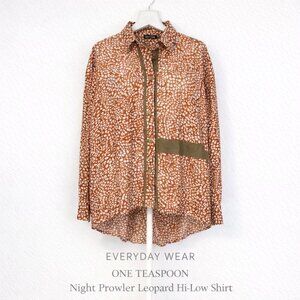 NWT One Teaspoon Night Prowler Leopard Print Hi Low Button Down Shirt XS